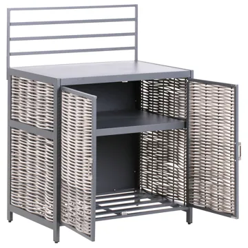 4-delt udekøkken med vask Mirador kunstflet - Grå/Beige - Have - Grill - Udekøkken - Komplette udekøkkener