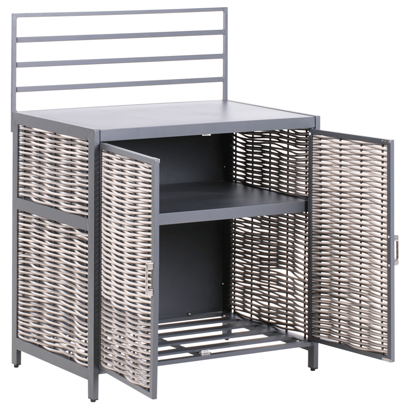 4-delt udekøkken med vask Mirador kunstflet - Grå/Beige - Have - Grill - Udekøkken - Komplette udekøkkener