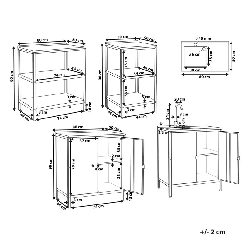 4-delt Vilama - Have - Grill - Udekøkken - Komplette udekøkkener