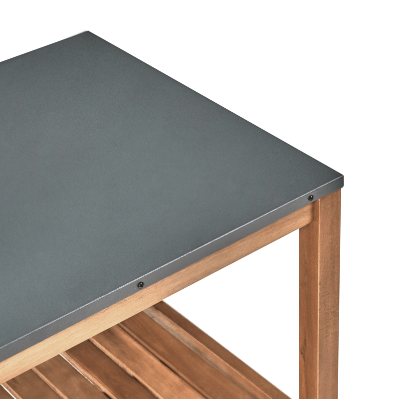 Køkkenø med vask til udendørs brug Brucoli akacietræ - Brun/Grå/Sølv - Have - Grill - Udekøkken - Komplette udekøkkener