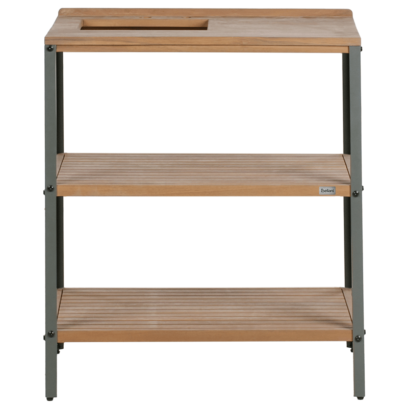 Køkkenø med vask til udendørs brug Ivrea akacietræ - Brun/Grå/Sølv - Have - Grill - Udekøkken - Komplette udekøkkener