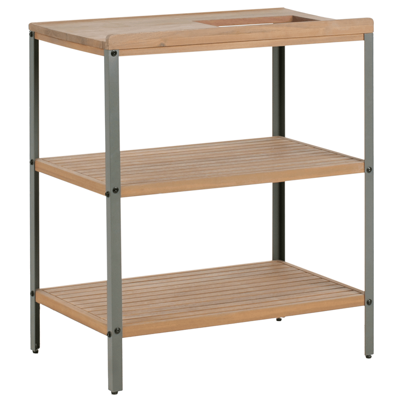 Køkkenø med vask til udendørs brug Ivrea akacietræ - Brun/Grå/Sort - Have - Grill - Udekøkken - Komplette udekøkkener