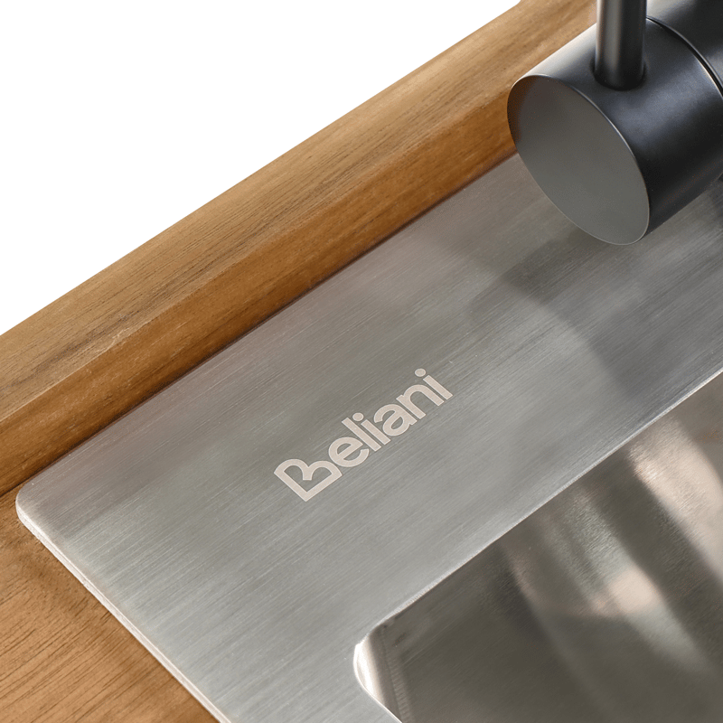 Køkkenø med vask til udendørs brug Venosa akacietræ Brun/ - Brun/Sort - Have - Grill - Udekøkken - Komplette udekøkkener