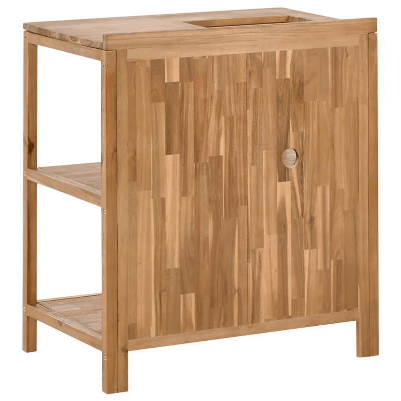 Køkkenø med vask til udendørs brug Venosa akacietræ - Brun/Sølv - Have - Grill - Udekøkken - Komplette udekøkkener