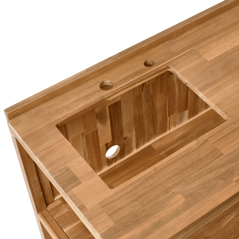 Køkkenø med vask til udendørs brug Venosa akacietræ - Brun/Sølv - Have - Grill - Udekøkken - Komplette udekøkkener