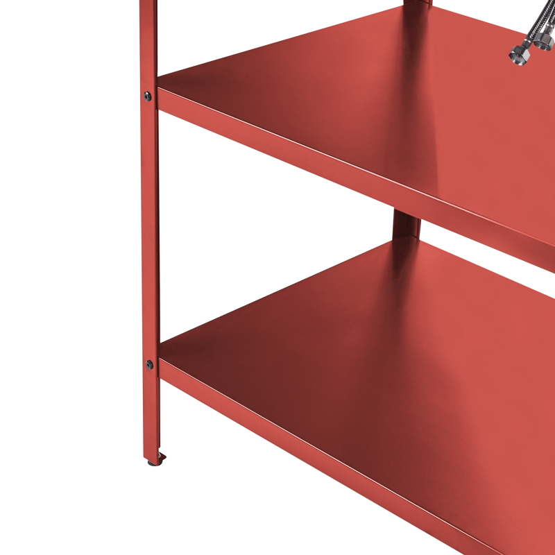 Køkkenø med vask til udendørs brug Vilama - Rød/Sølv - Have - Grill - Udekøkken - Komplette udekøkkener