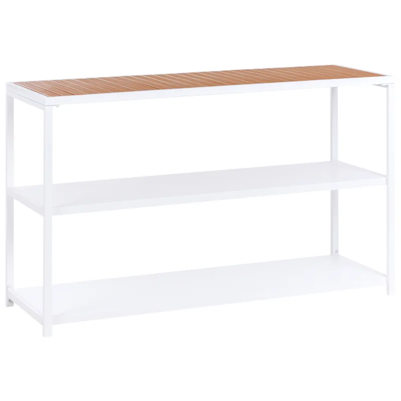 Køkkenø til udendørs brug Avetrana Stål, Hvid/Brun