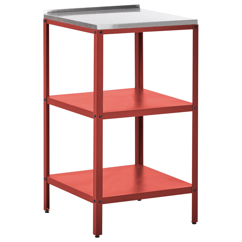 Køkkenø til udendørs brug Vilama Stål, Rød/Sølv