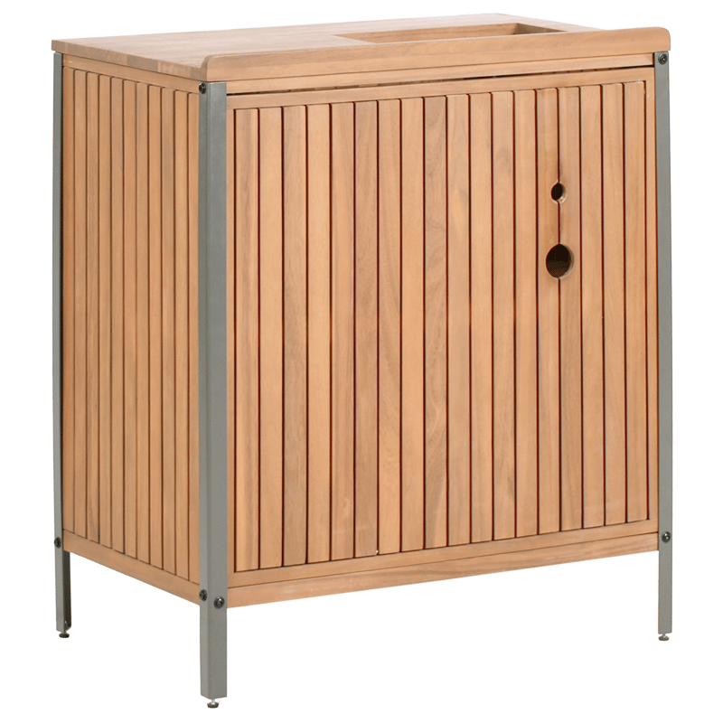 Køkkenskab med vask til udendørs brug Ivrea akacietræ - Brun/Grå/Sort - Have - Grill - Udekøkken - Komplette udekøkkener