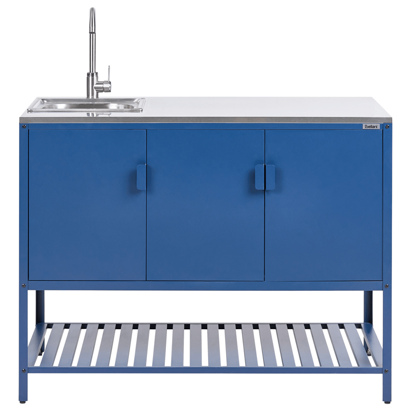 Køkkenskab med vask til udendørs brug Maenza Stål - Blå/Sølv - Have - Grill - Udekøkken - Komplette udekøkkener