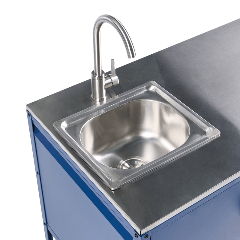 Køkkenskab med vask til udendørs brug Maenza Stål - Blå/Sølv - Have - Grill - Udekøkken - Komplette udekøkkener
