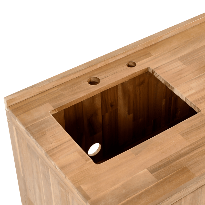 Køkkenskab med vask til udendørs brug Venosa akacietræ - Brun/Sølv - Have - Grill - Udekøkken - Komplette udekøkkener