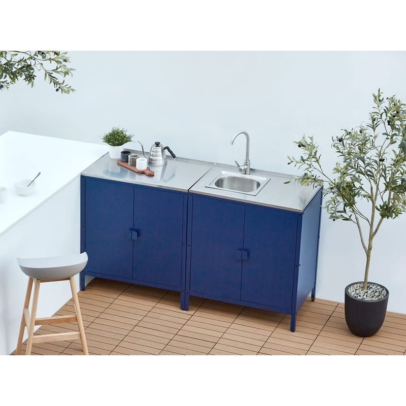 Køkkenskab med vask Vilama - Blå, Sølv - Have - Grill - Udekøkken - Komplette udekøkkener