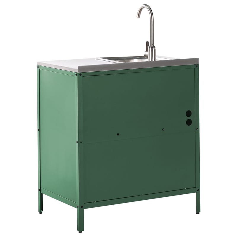 Køkkenskab med vask Vilama - Grøn, Sølv - Have - Grill - Udekøkken - Komplette udekøkkener