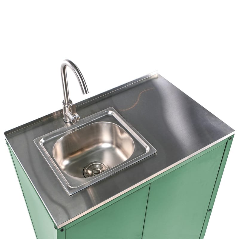 Køkkenskab med vask Vilama - Grøn, Sølv - Have - Grill - Udekøkken - Komplette udekøkkener