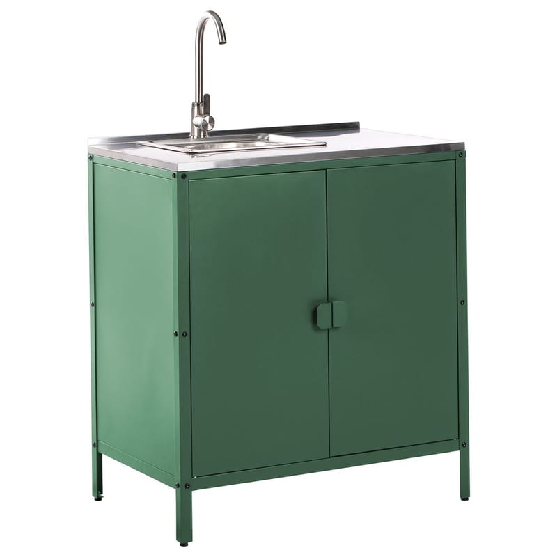 Køkkenskab med vask Vilama - Grøn, Sølv - Have - Grill - Udekøkken - Komplette udekøkkener
