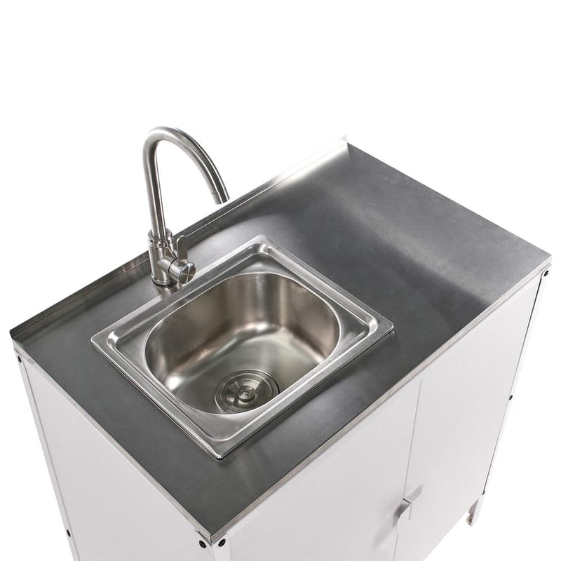 Køkkenskab med vask Vilama - Hvid, Sølv - Have - Grill - Udekøkken - Komplette udekøkkener