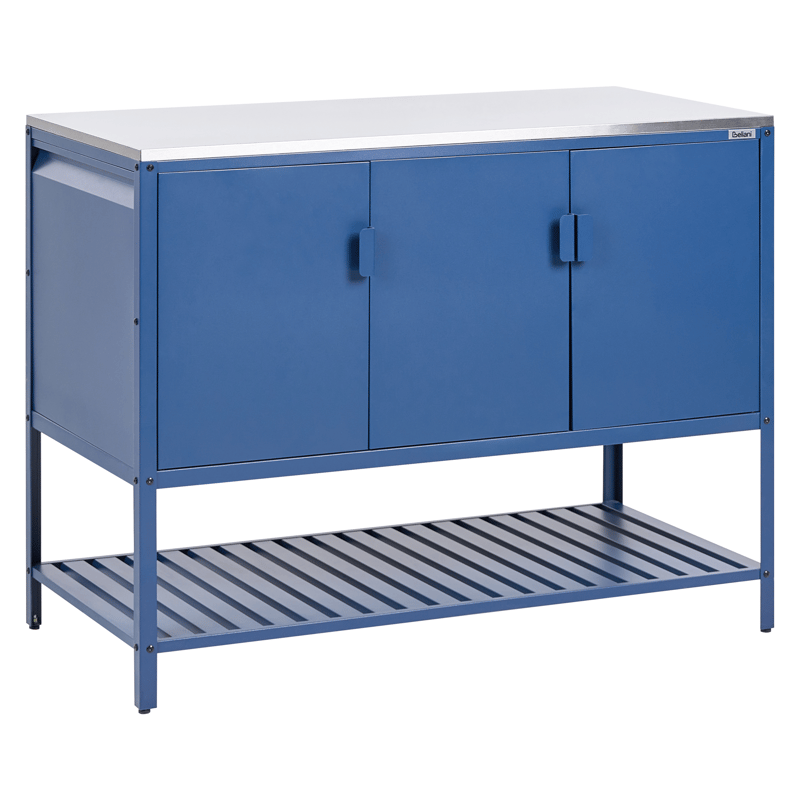 Køkkenskab til udendørs brug Maenza Stål, Blå/Sølv