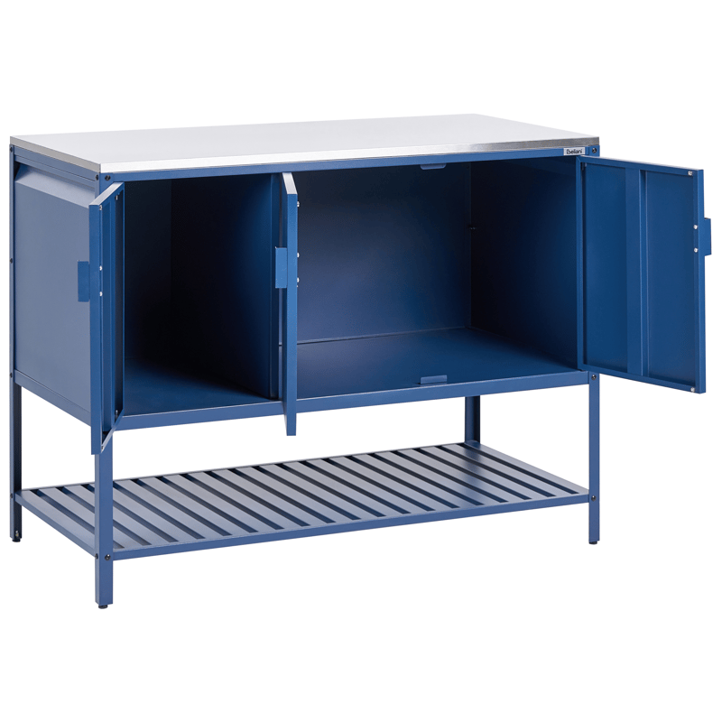 Køkkenskab til udendørs brug Maenza Stål - Blå/Sølv - Have - Grill - Udekøkken - Komplette udekøkkener