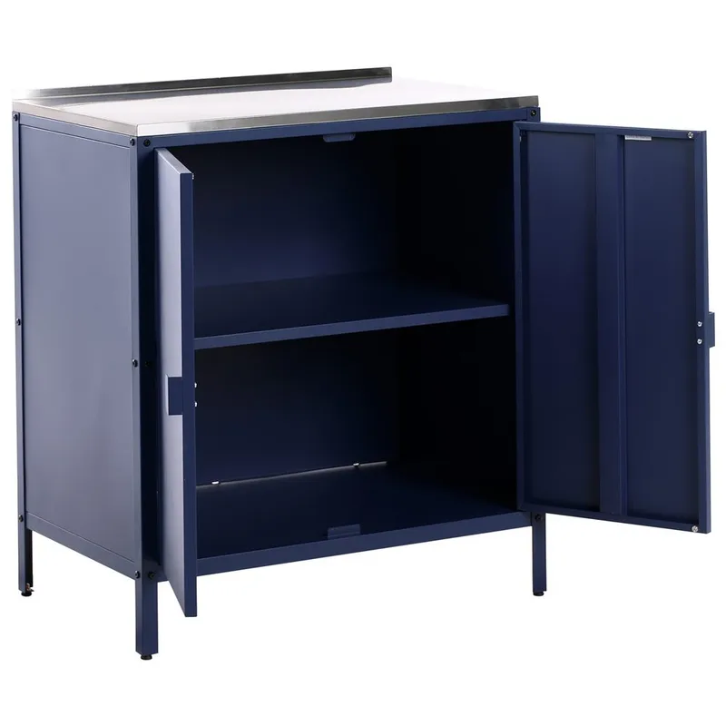 Køkkenskab Vilama - Blå, Sølv - Have - Grill - Udekøkken - Komplette udekøkkener