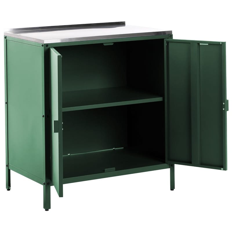 Køkkenskab Vilama - Grøn, Sølv - Have - Grill - Udekøkken - Komplette udekøkkener
