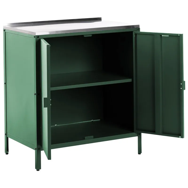 Køkkenskab Vilama - Grøn, Sølv - Have - Grill - Udekøkken - Komplette udekøkkener