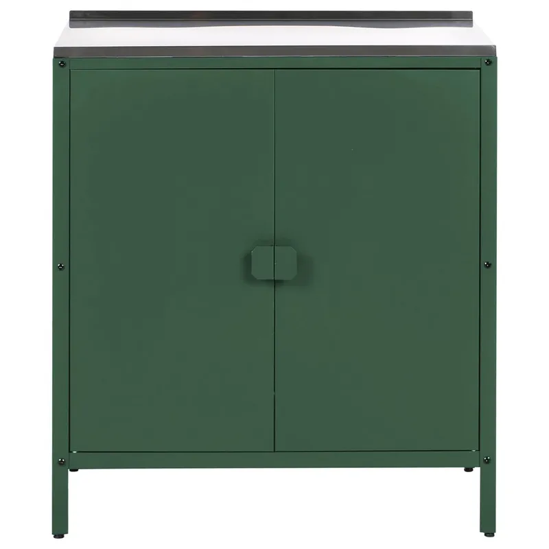 Køkkenskab Vilama - Grøn, Sølv - Have - Grill - Udekøkken - Komplette udekøkkener