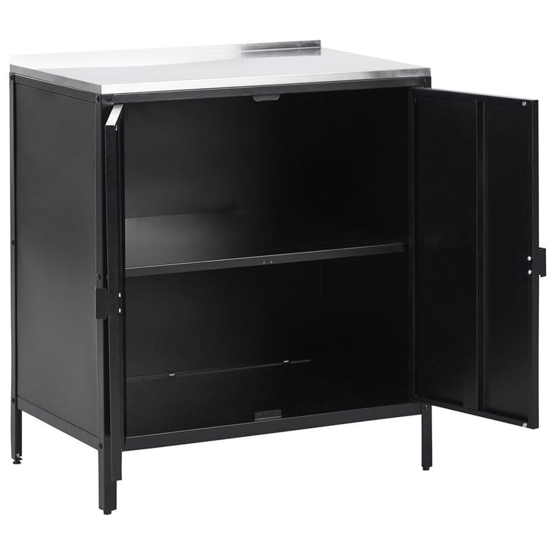 Køkkenskab Vilama - Sort, sølv - Have - Grill - Udekøkken - Komplette udekøkkener