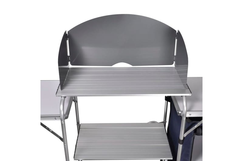 Foldbar Camping Køkken Enhed Med Forruden Aluminium - Sølv - Komplette udekøkkener