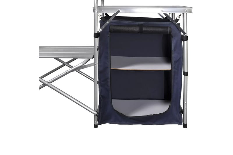 Foldbar Camping Køkken Enhed Med Forruden Aluminium - Sølv - Have - Grill - Udekøkken - Komplette udekøkkener