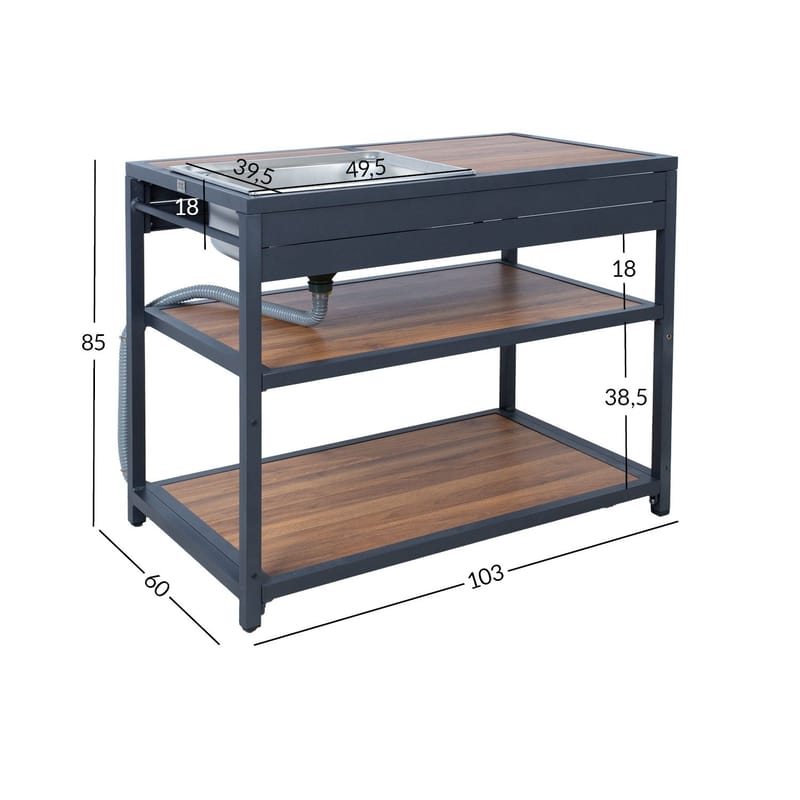 Outdoor Kitchen Module HOME4YOU - Grå - Have - Grill - Udekøkken - Komplette udekøkkener