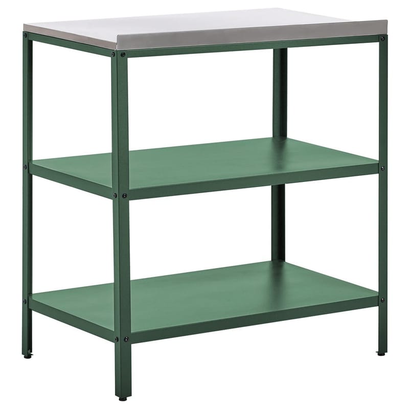 Stor køkkenø Vilama - Grøn, Sølv - Have - Grill - Udekøkken - Komplette udekøkkener