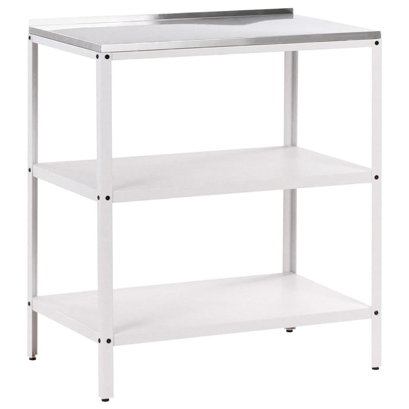 Stor køkkenø Vilama, Hvid, Sølv