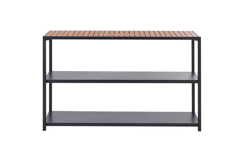 Trädgårdskök Beliani Avetrana 150x50x90 cm Black||Light wood - Have - Grill - Udekøkken - Byg dit eget udekøkken