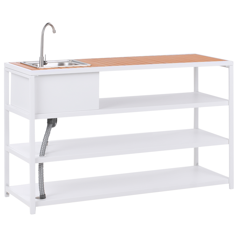 Udekøkken med vask Avetrana Stål - Hvid/Brun - Have - Grill - Udekøkken - Komplette udekøkkener