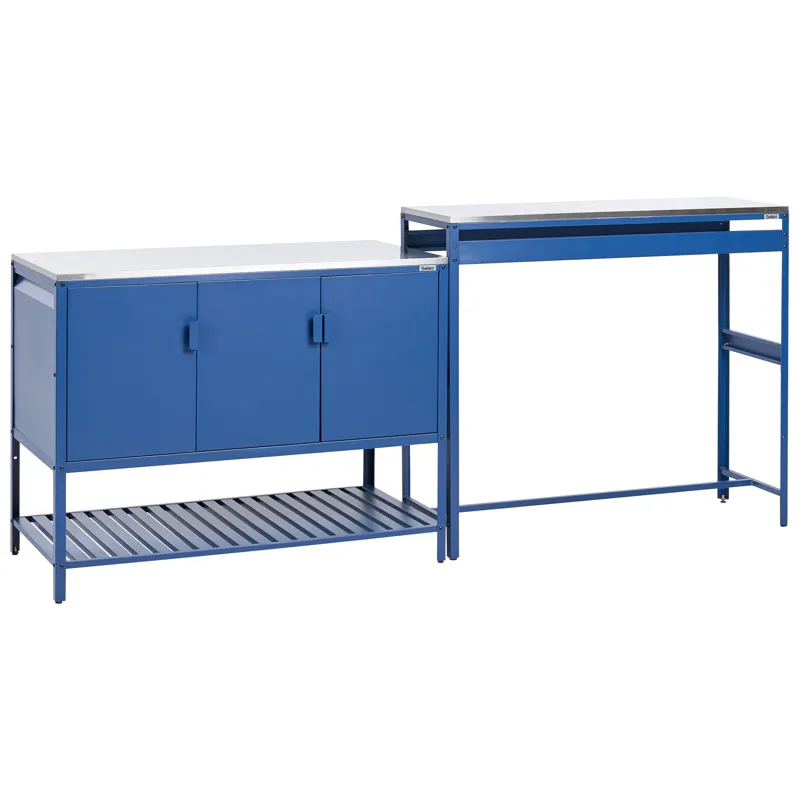 Udekøkkensæt i 2 dele med barbord Maenza, Blå/Sølv