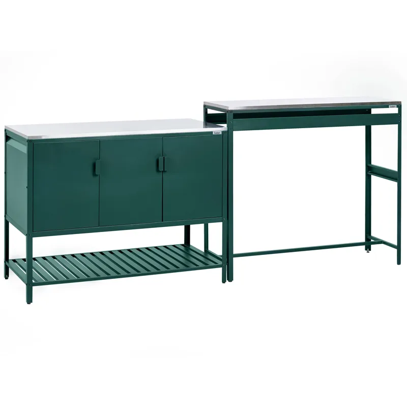 Udekøkkensæt i 2 dele med barbord Maenza Stål, Grøn/Sort