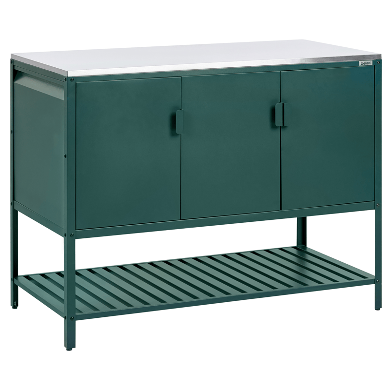 Udekøkkensæt i 2 dele med barbord Maenza Stål - Grøn/Sort - Have - Grill - Udekøkken - Komplette udekøkkener