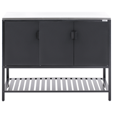 Udekøkkensæt i 2 dele med barbord Maenza Stål - Sort/Sølv - Have - Grill - Udekøkken - Komplette udekøkkener