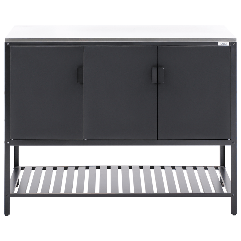 Udekøkkensæt i 2 dele med barbord Maenza Stål - Sort/Sølv - Have - Grill - Udekøkken - Komplette udekøkkener