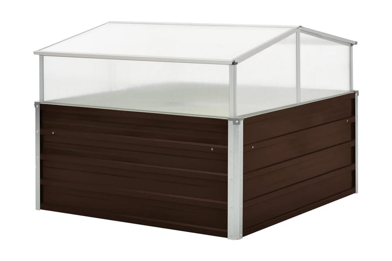 Drivhus 100 X 100 X 85 Cm Galvaniseret Stål Brun - gennemsigtig - Have - Havearbejde & dyrkning - Drivhuse