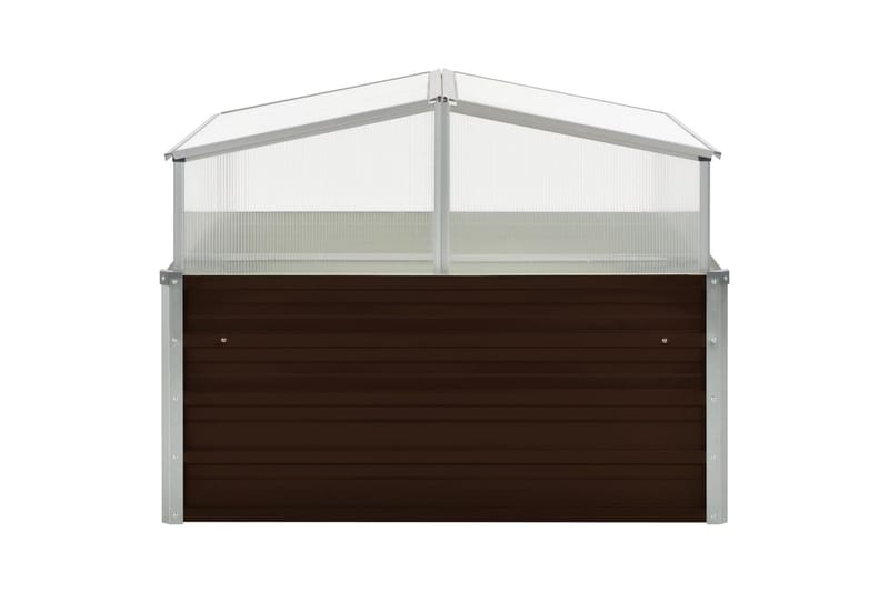 Drivhus 100 X 100 X 85 Cm Galvaniseret Stål Brun - gennemsigtig - Have - Havearbejde & dyrkning - Drivhuse