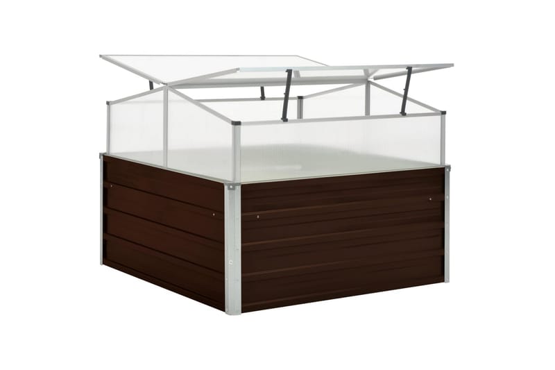 Drivhus 100 X 100 X 85 Cm Galvaniseret Stål Brun - gennemsigtig - Have - Havearbejde & dyrkning - Drivhuse