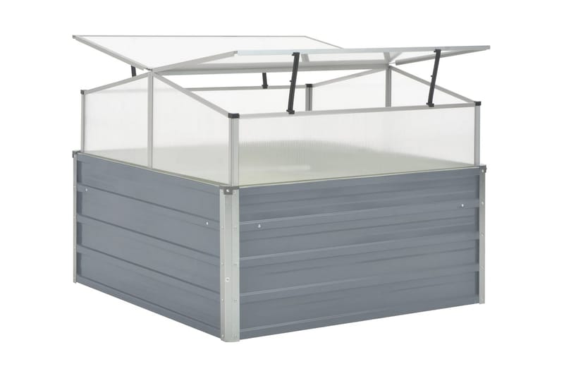 Drivhus 100X100X85 Cm Galvaniseret Stål Grå - Gr�å - Have - Havearbejde & dyrkning - Drivhuse