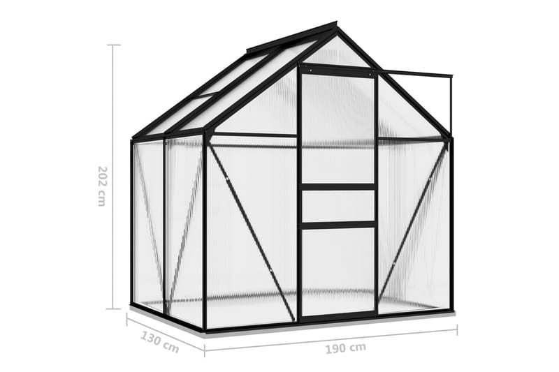Drivhus 2,47 mâ² aluminium antracitgrå - Antracit - Have - Havearbejde & dyrkning - Drivhuse
