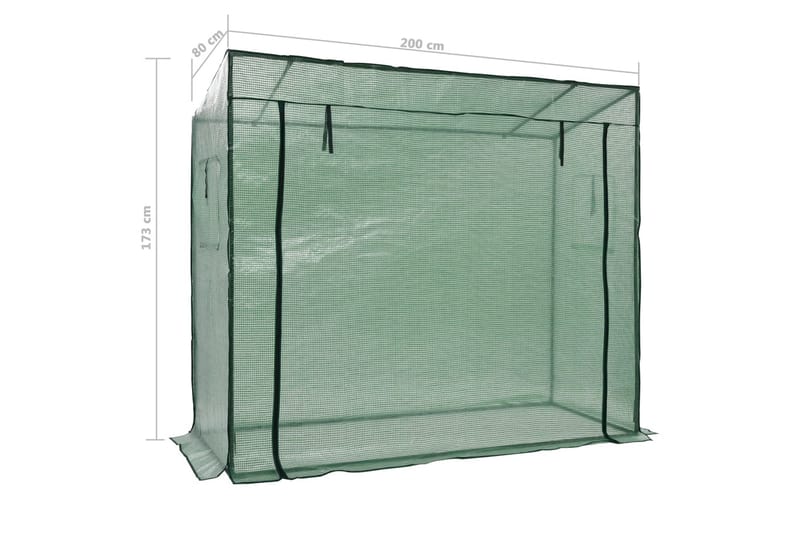 Drivhus 200 X 80 X 173 Cm - Grøn - Have - Havearbejde & dyrkning - Drivhuse