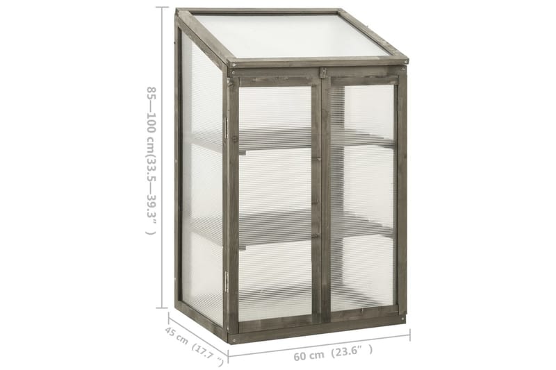 Drivhus 60x45x100 cm fyrretræ - Have - Havearbejde & dyrkning - Drivhuse