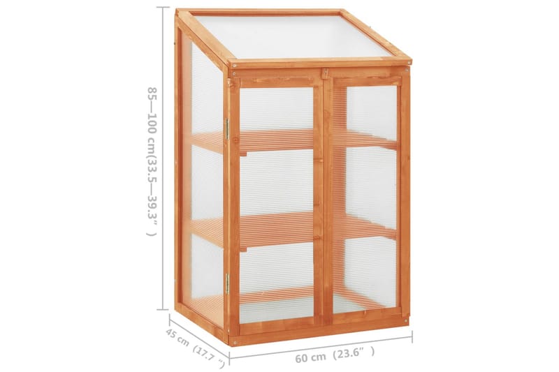 Drivhus 60x45x100 cm fyrretræ - Have - Havearbejde & dyrkning - Drivhuse