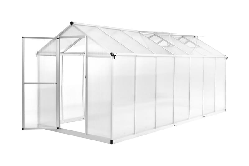 Drivhus Aluminium 15,6 M³ 421 X 190 X 195 Cm - gennemsigtig - Drivhuse - Fritstående drivhus