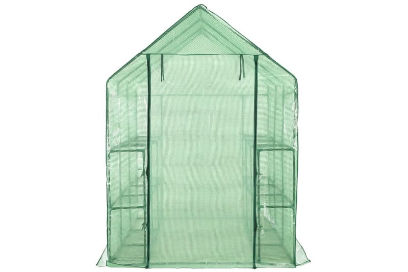 Drivhus Med 12 Hylder 143 X 214 X 196 Cm Stål - Grøn - Have - Havearbejde & dyrkning - Drivhuse